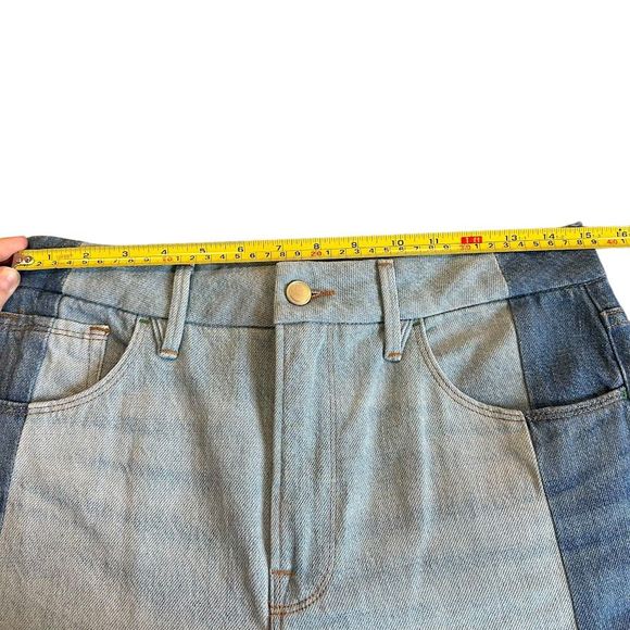 Good American Good Boy Two Tone Step Hem High Waist Jeans Womens 6 / 28 - Picture 4 of 6